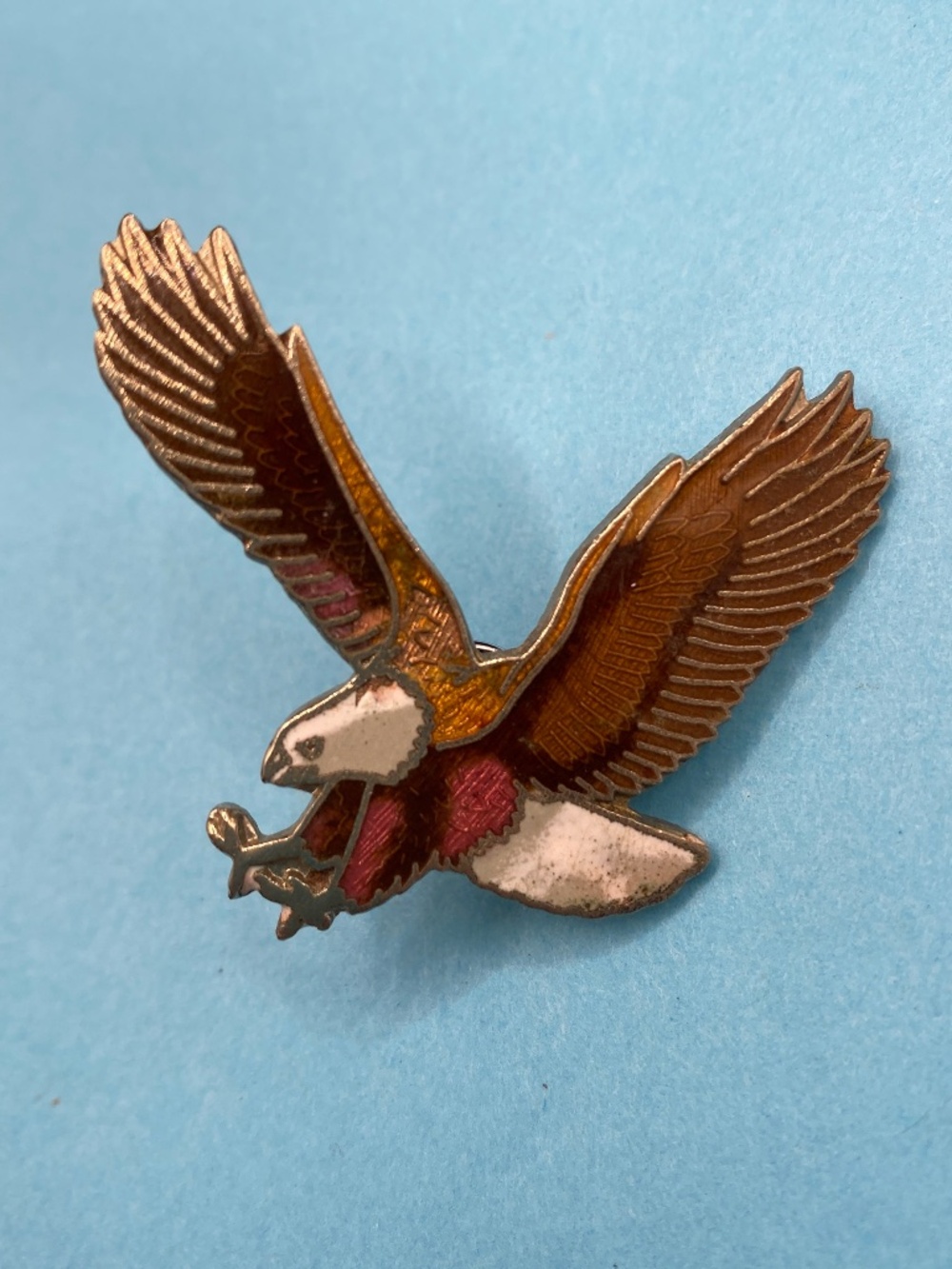 Vintage Bald Eagle Enameled Lapel Hat Pin Unisex Brooch